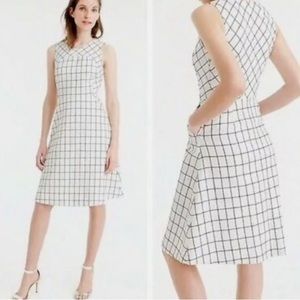 BNWT J. Crew White windowpane boucle midi dress 2P